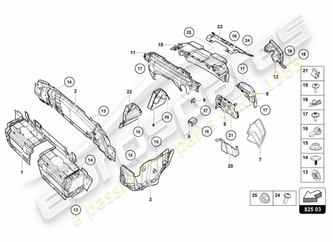 Lamborghini PERFORMANTE COUPE (2018) HEAT SHIELD Part Diagram