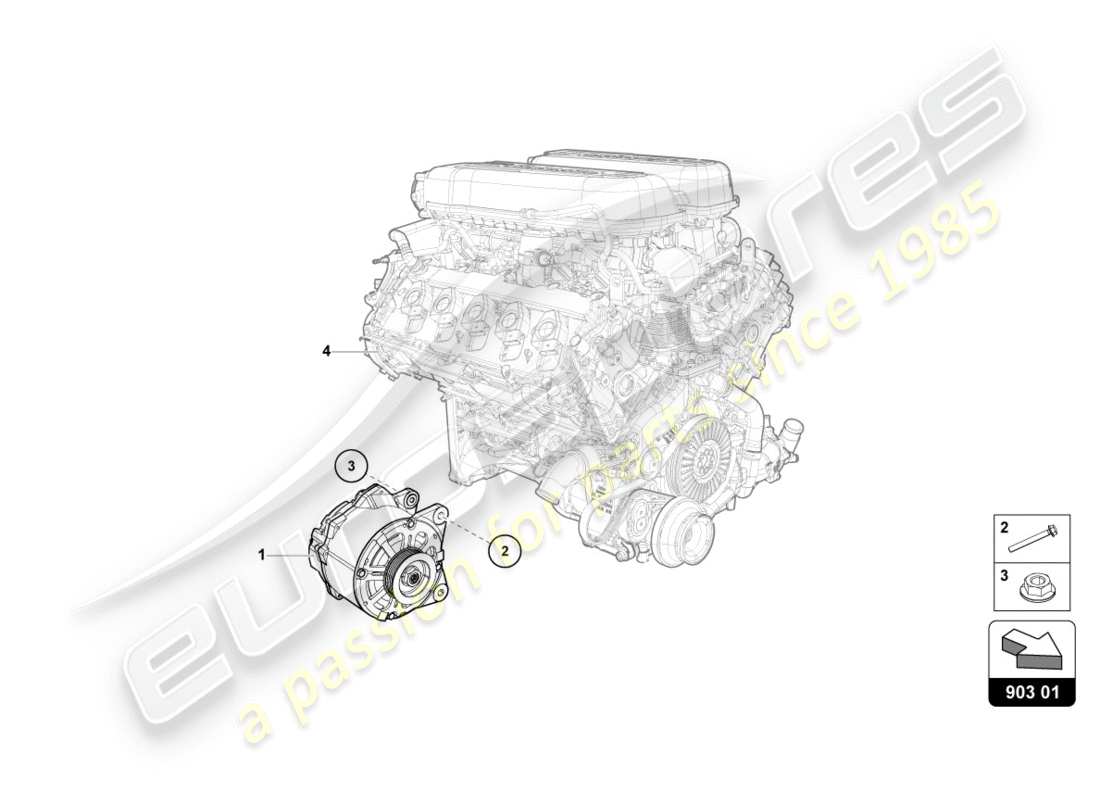 Lamborghini PERFORMANTE COUPE (2018) ALTERNATOR Part Diagram