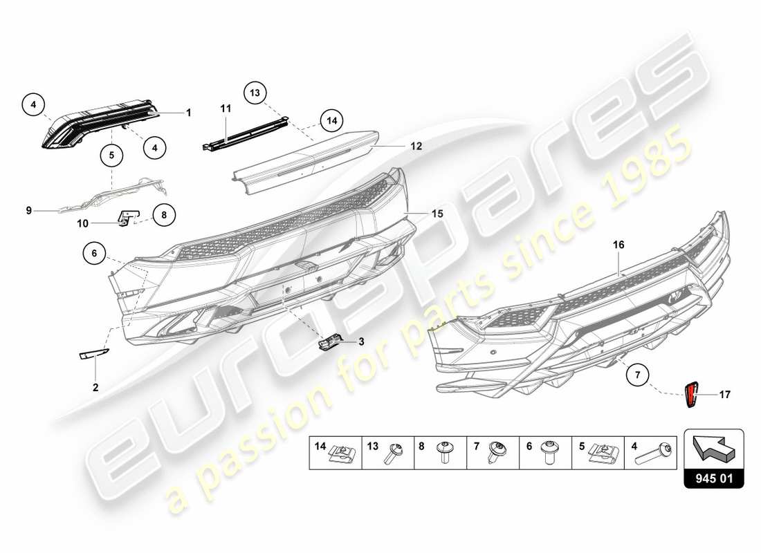 Lamborghini PERFORMANTE COUPE (2018) TAIL LIGHT REAR Part Diagram