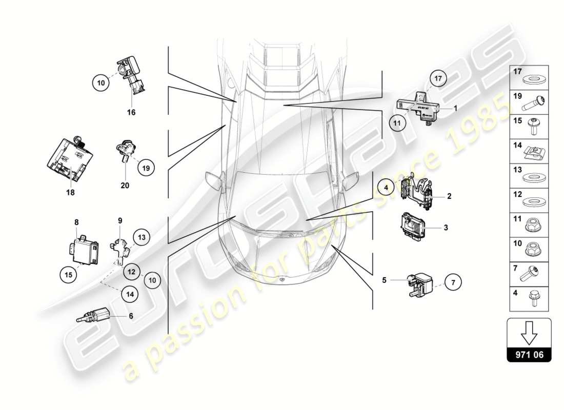 Lamborghini PERFORMANTE COUPE (2018) CONTROL UNIT Part Diagram