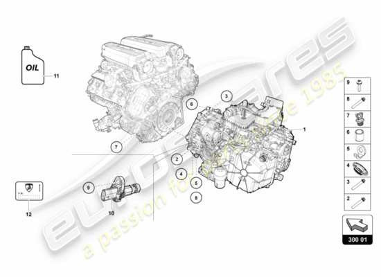 a part diagram from the Lamborghini Performante Coupe (2018) parts catalogue