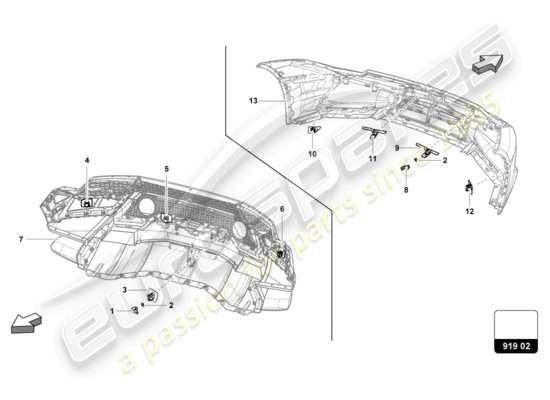 a part diagram from the Lamborghini Huracan Performante parts catalogue