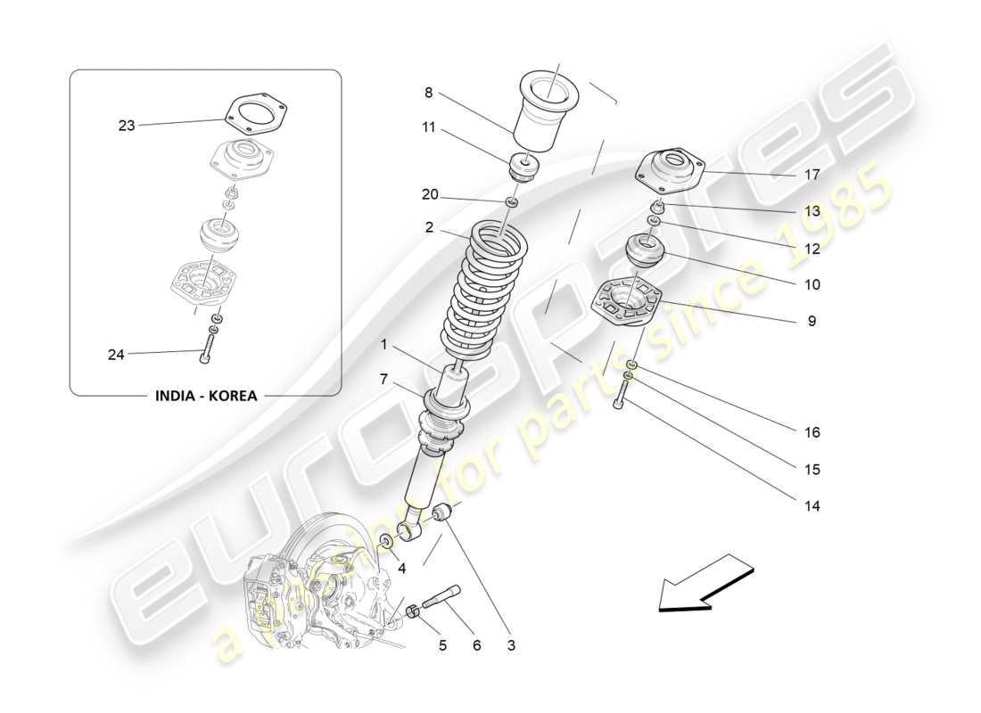 Maserati GranTurismo (2016) rear shock absorber devices Part Diagram