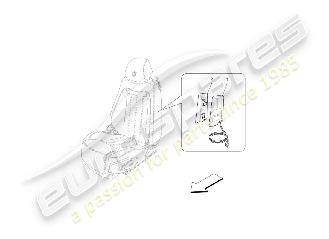 Maserati GranTurismo (2016) FRONT SIDE BAG SYSTEM Part Diagram