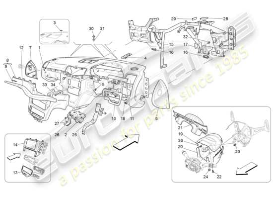 a part diagram from the Maserati GranTurismo (2016) parts catalogue