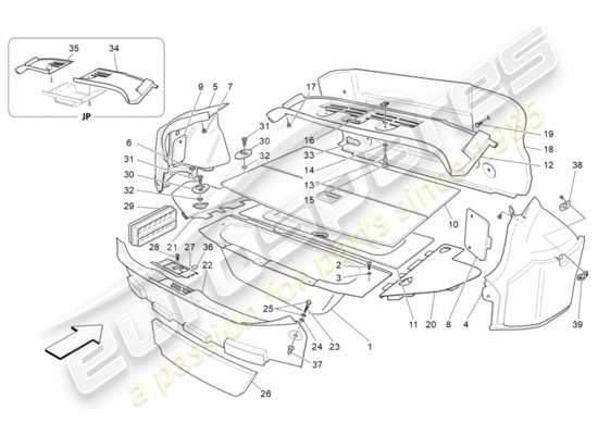 a part diagram from the Maserati GranTurismo (2016) parts catalogue