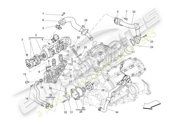 a part diagram from the Maserati Quattroporte M156 (2014 onwards) parts catalogue