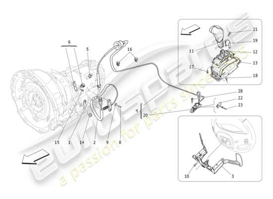 a part diagram from the Maserati Quattroporte M156 (2014 onwards) parts catalogue