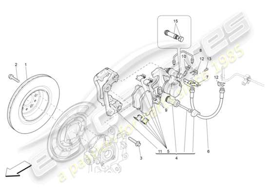 a part diagram from the Maserati Quattroporte M156 (2014 onwards) parts catalogue