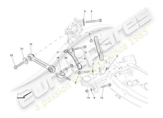 a part diagram from the Maserati Quattroporte M156 (2014 onwards) parts catalogue