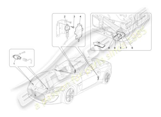 a part diagram from the Maserati Quattroporte M156 (2014 onwards) parts catalogue