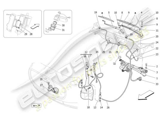 a part diagram from the Maserati Quattroporte M156 (2014 onwards) parts catalogue