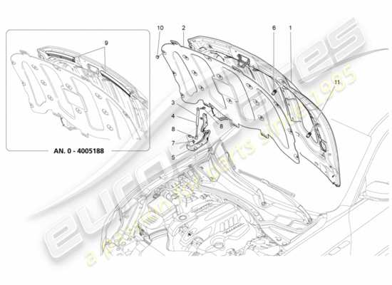 a part diagram from the Maserati Quattroporte M156 (2014 onwards) parts catalogue