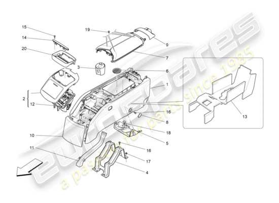 a part diagram from the Maserati Quattroporte M156 (2014 onwards) parts catalogue