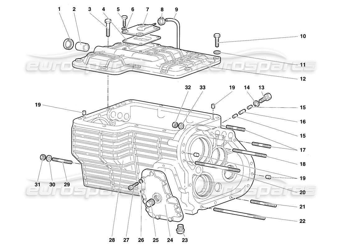 Lamborghini Diablo SE30 (1995) GEARBOX Parts Diagram