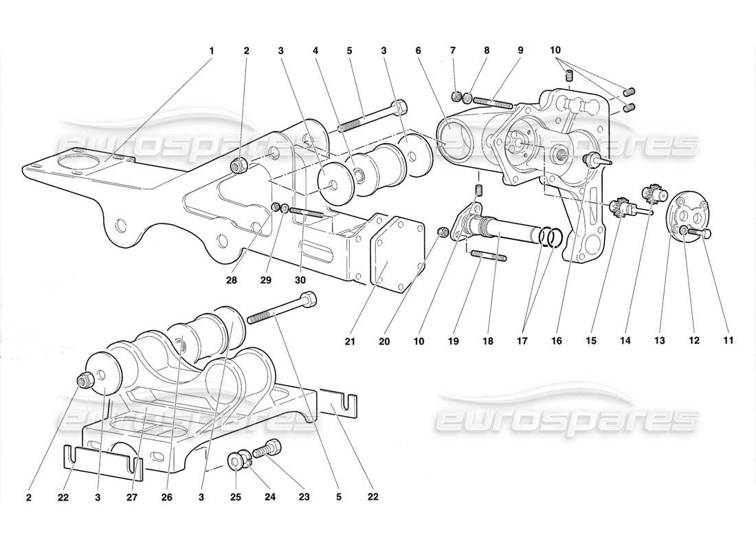 Lamborghini Diablo SE30 (1995) Gearbox Oil Pump Parts Diagram