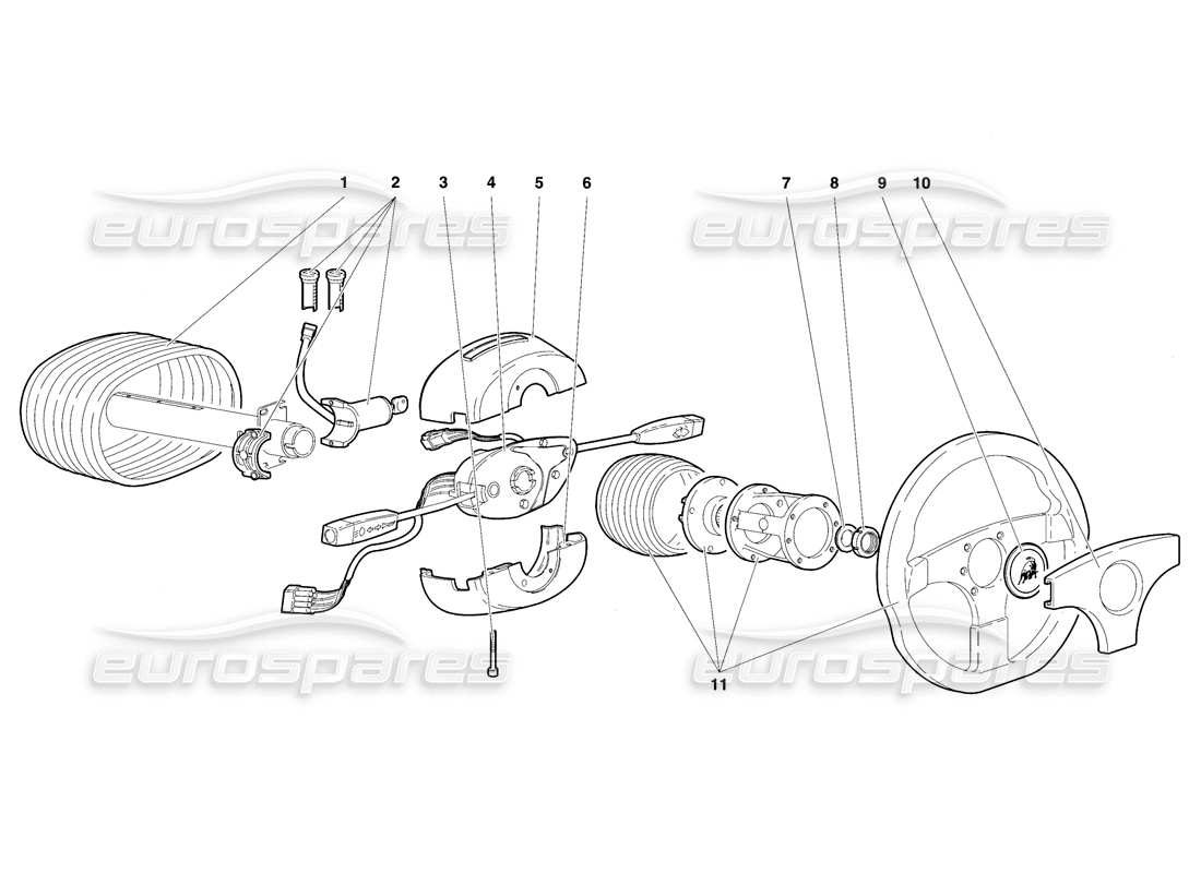 Lamborghini Diablo SE30 (1995) Steering Parts Diagram