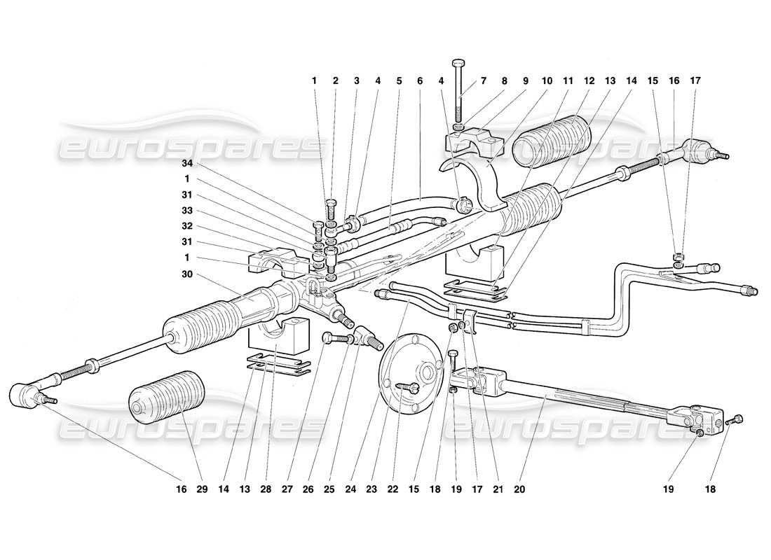 Lamborghini Diablo SE30 (1995) Power Steering (Optional) Parts Diagram