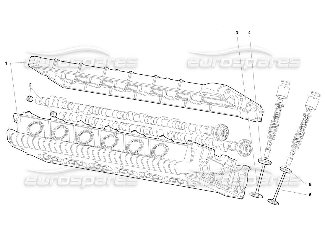 Lamborghini Diablo SE30 (1995) left cylinder head (Valid for USA - January 1995) Parts Diagram