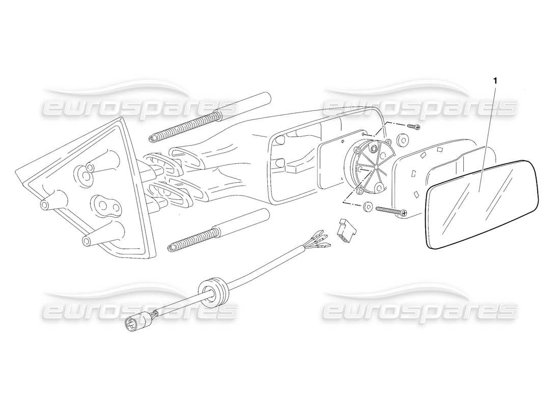 Lamborghini Diablo SE30 (1995) EXTERNAL REAR VIEW MIRRORS (Valid for USA - January 1995) Parts Diagram