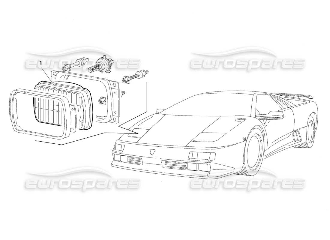 Lamborghini Diablo SE30 (1995) Lights (Valid for Japan - January 1995) Parts Diagram