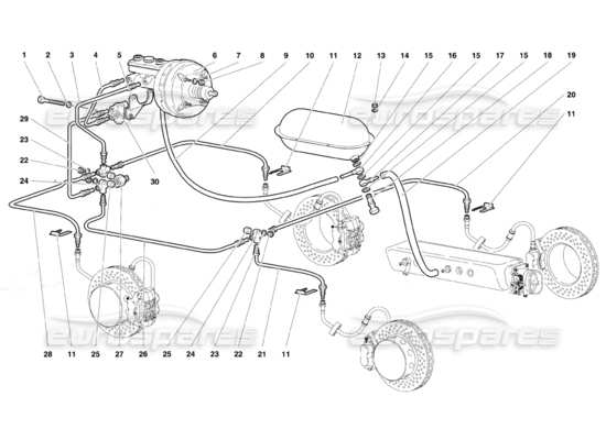 a part diagram from the Lamborghini Diablo parts catalogue