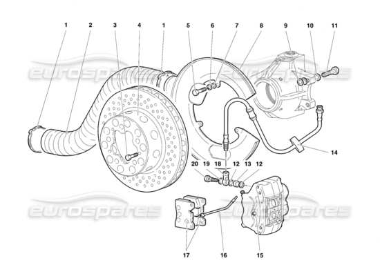 a part diagram from the Lamborghini Diablo parts catalogue