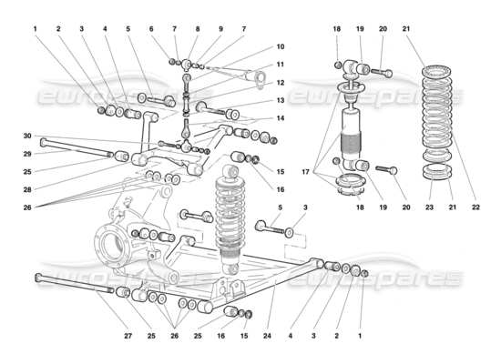 a part diagram from the Lamborghini Diablo parts catalogue