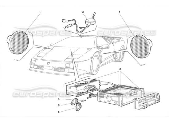 a part diagram from the Lamborghini Diablo parts catalogue