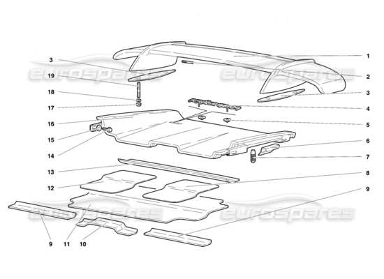 a part diagram from the Lamborghini Diablo parts catalogue