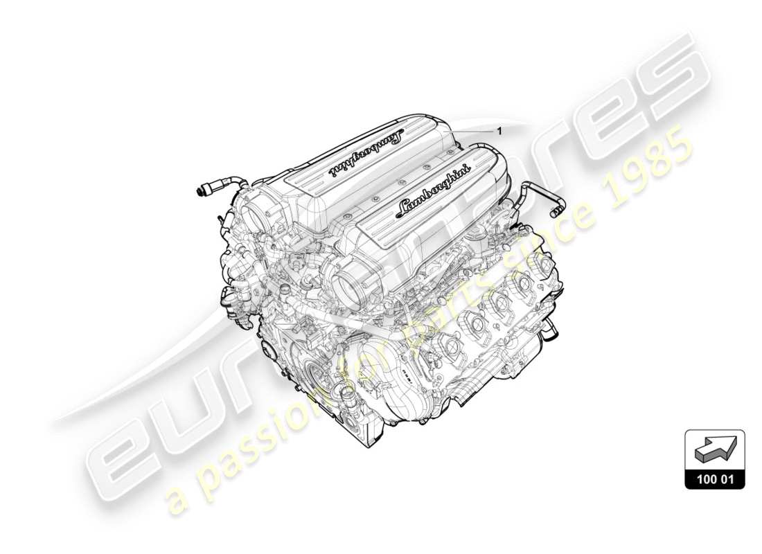 Lamborghini PERFORMANTE COUPE (2019) engine Part Diagram