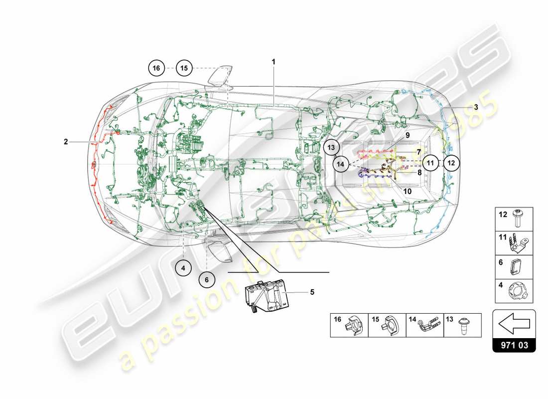 Lamborghini PERFORMANTE COUPE (2019) WIRING CENTER Part Diagram