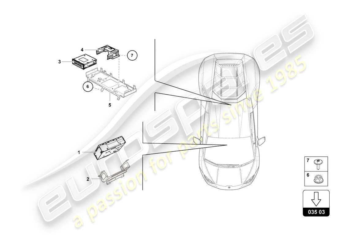 Lamborghini PERFORMANTE COUPE (2020) radio navigation unit Part Diagram