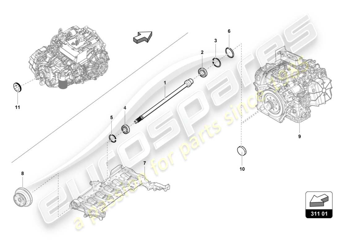 Lamborghini PERFORMANTE COUPE (2020) INPUT SHAFT Part Diagram