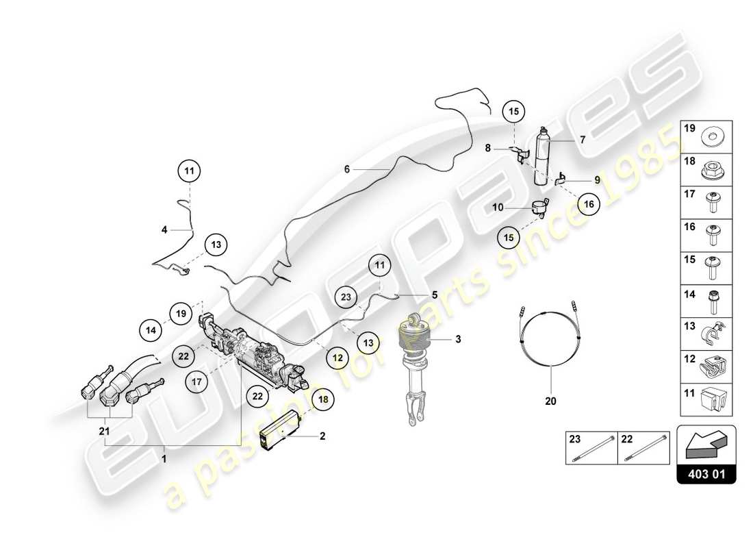 Lamborghini PERFORMANTE COUPE (2020) LIFTING DEVICE Part Diagram