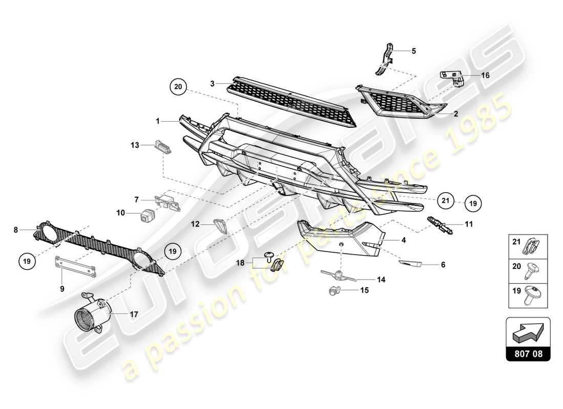 Lamborghini PERFORMANTE COUPE (2020) BUMPER, COMPLETE REAR Part Diagram