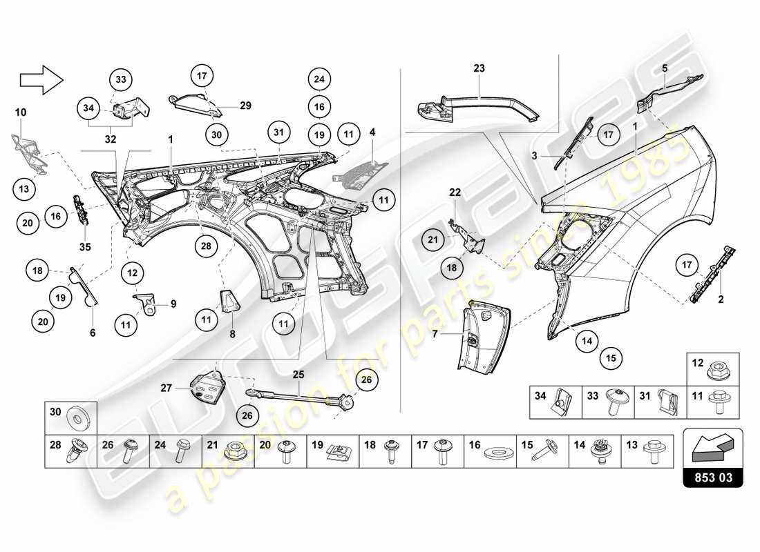 Lamborghini PERFORMANTE COUPE (2020) WING Part Diagram