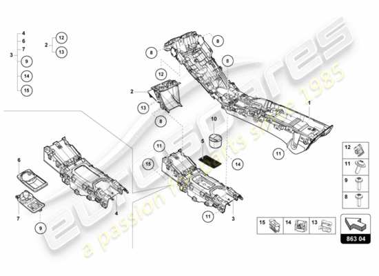 a part diagram from the Lamborghini Huracan Performante parts catalogue