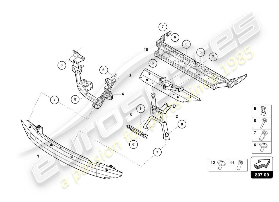 Lamborghini PERFORMANTE SPYDER (2019) BUMPER CARRIER REAR Part Diagram