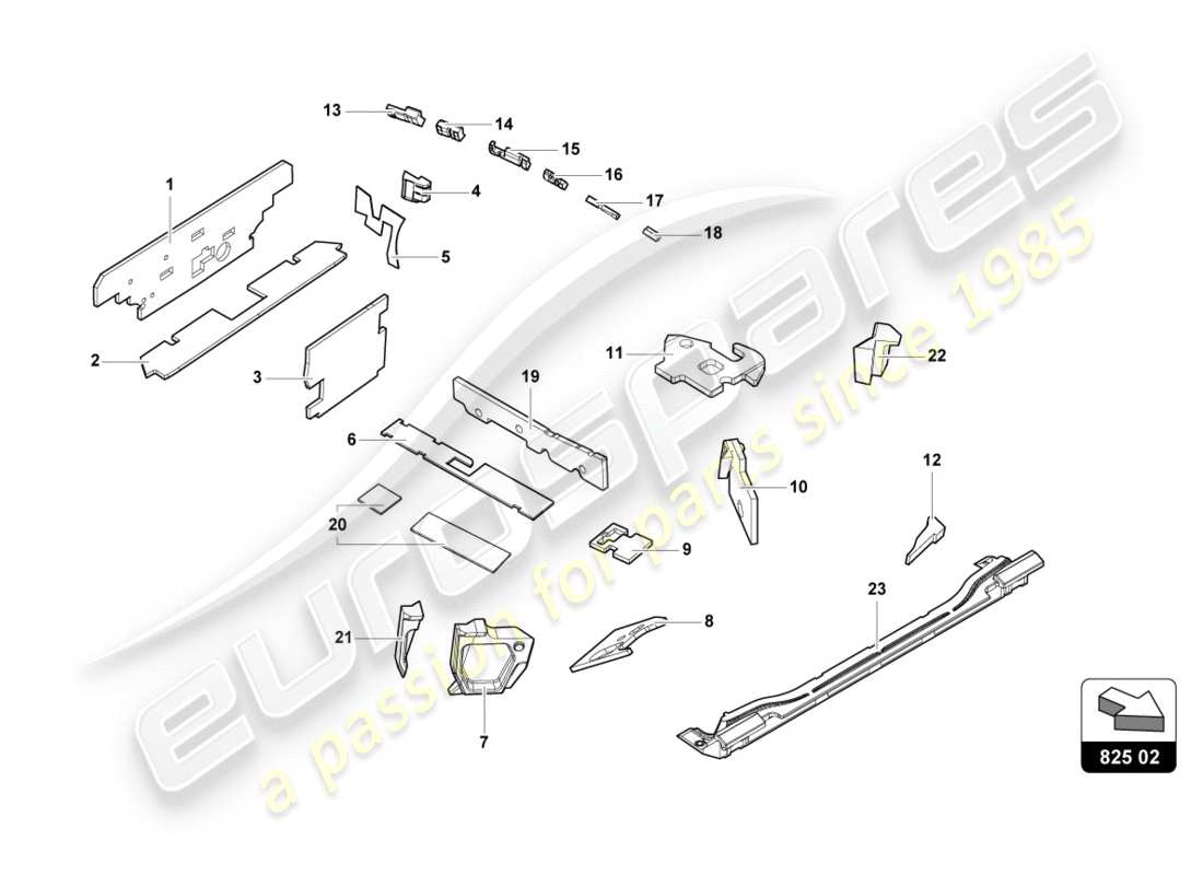 Lamborghini PERFORMANTE SPYDER (2019) DAMPING Part Diagram