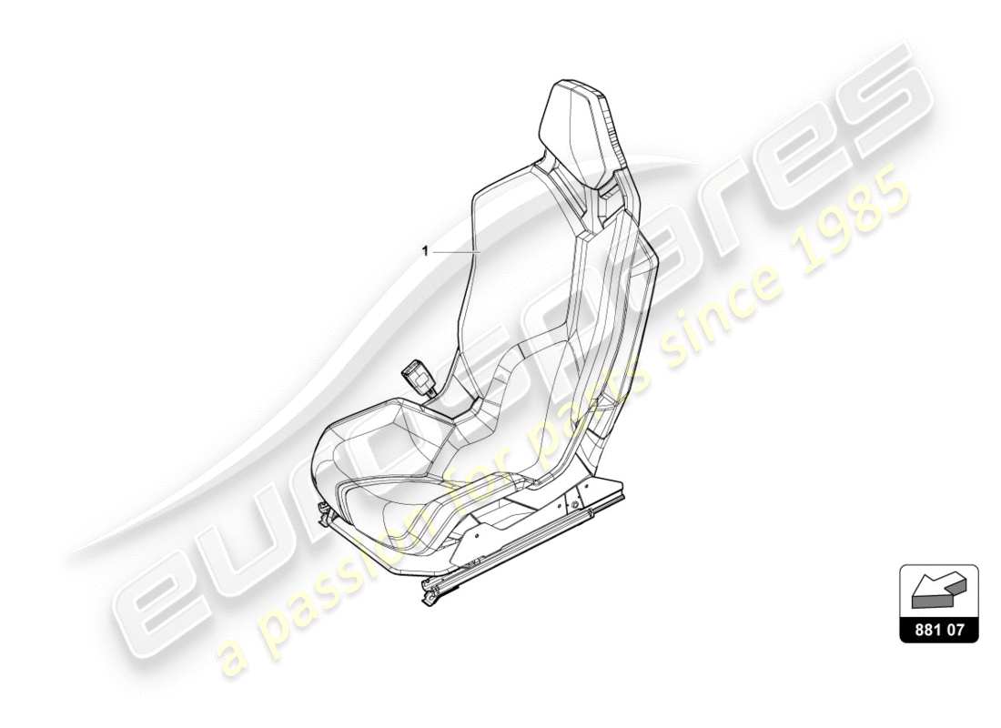 Lamborghini PERFORMANTE SPYDER (2019) SPORTS SEAT 'RACING SEAT' Part Diagram