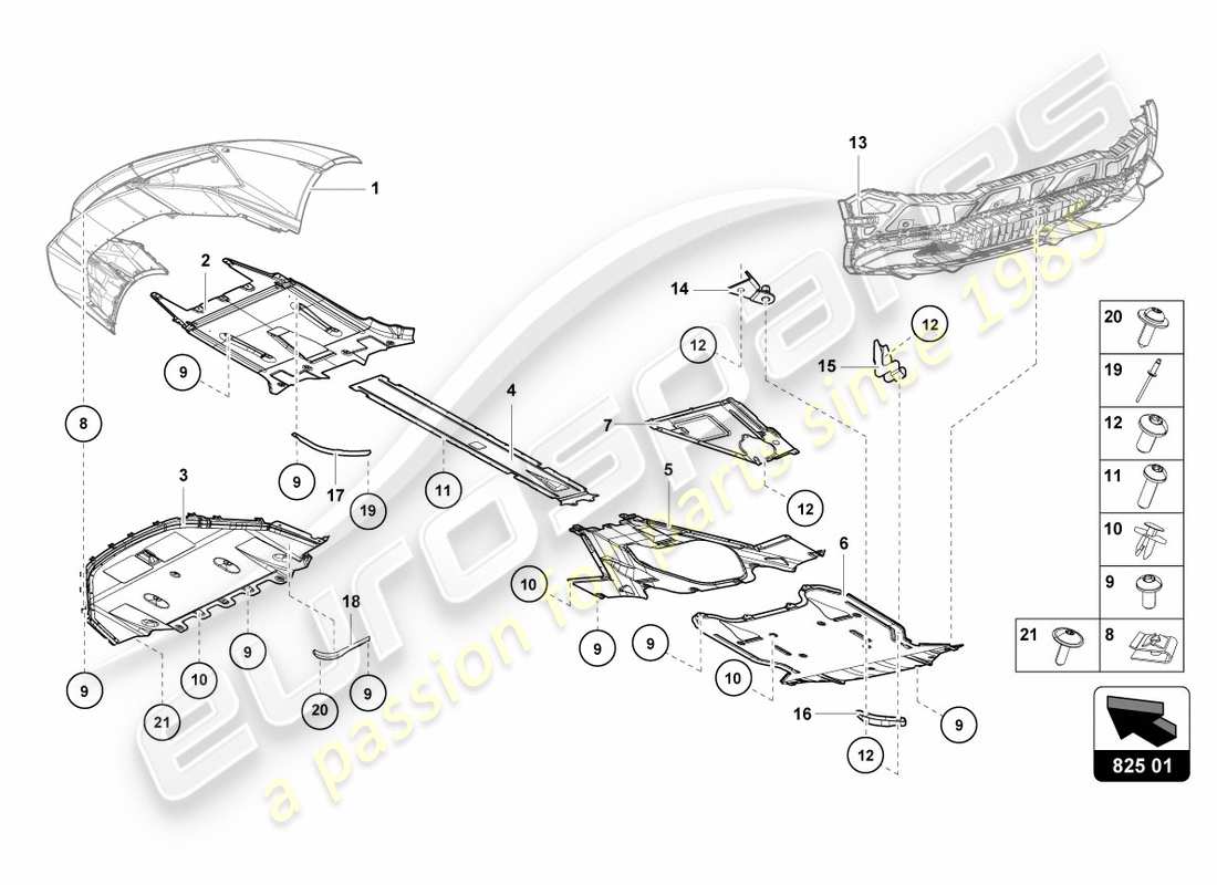 Lamborghini PERFORMANTE SPYDER (2020) TRIM PANEL FOR FRAME LOWER SECTION Part Diagram