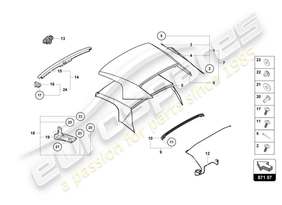 Lamborghini PERFORMANTE SPYDER (2020) COVER Part Diagram