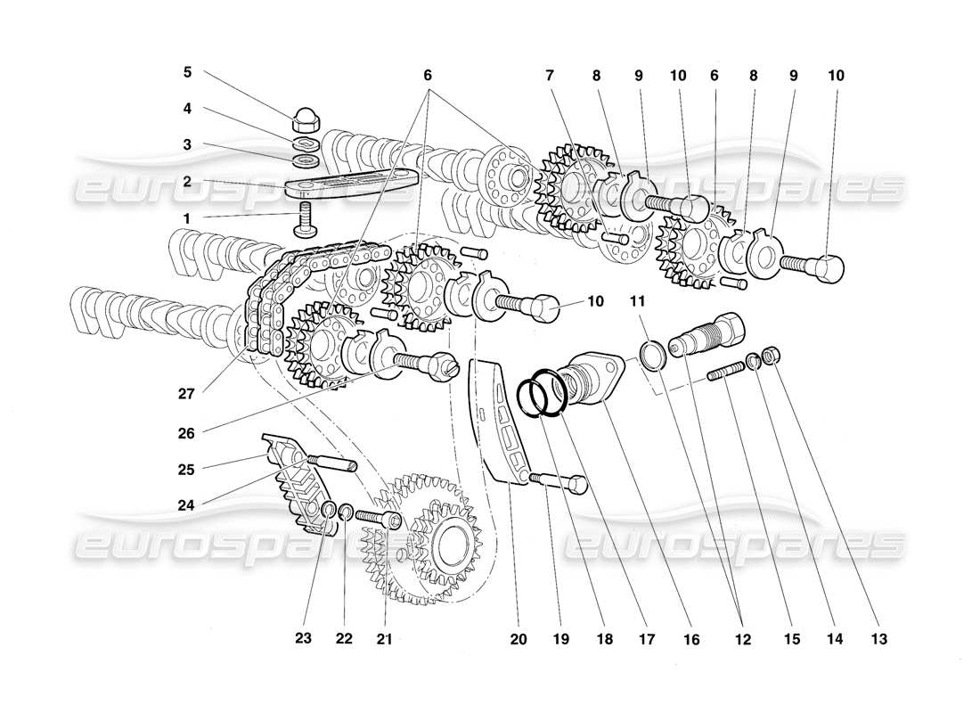 Lamborghini Diablo SV (1997) timing system Parts Diagram