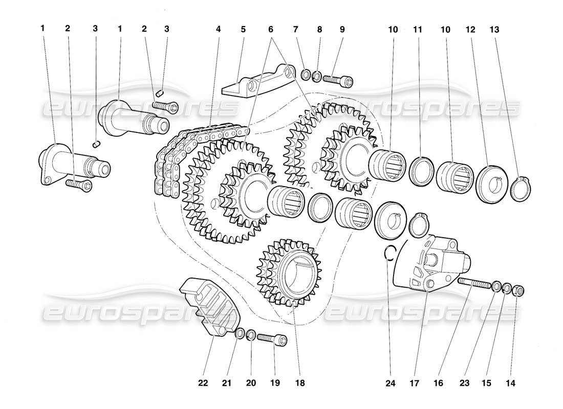 Lamborghini Diablo SV (1997) timing system Parts Diagram