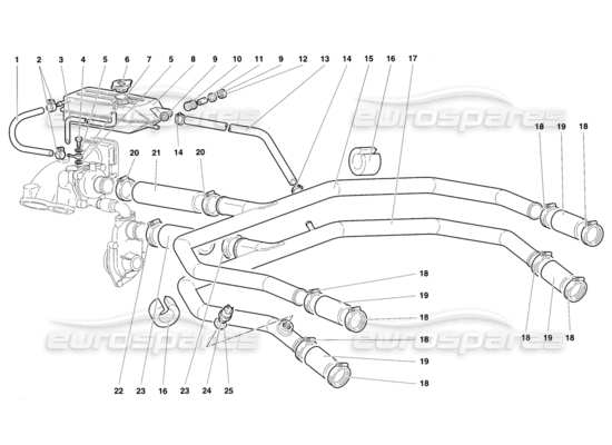 a part diagram from the Lamborghini Diablo parts catalogue