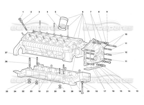 a part diagram from the Lamborghini Diablo parts catalogue