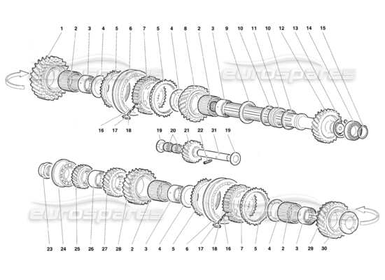 a part diagram from the Lamborghini Diablo parts catalogue