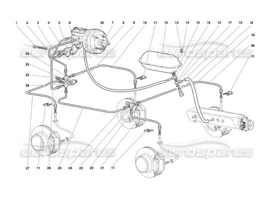 a part diagram from the Lamborghini Diablo parts catalogue