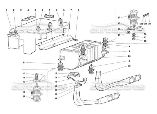 a part diagram from the Lamborghini Diablo parts catalogue